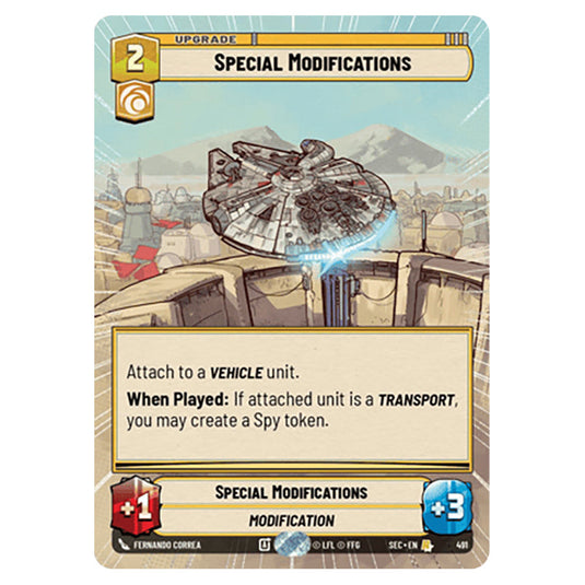 Special Modifications card from the Star Wars Unlimited Set Secrets of Power