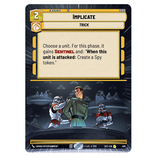 Implicate card from the Star Wars Unlimited Set Secrets of Power