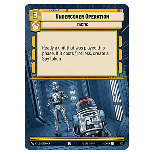 Undercover Operation card from the Star Wars Unlimited Set Secrets of Power