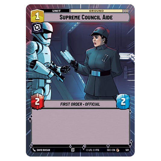 Supreme Council Aide card from the Star Wars Unlimited Set Secrets of Power