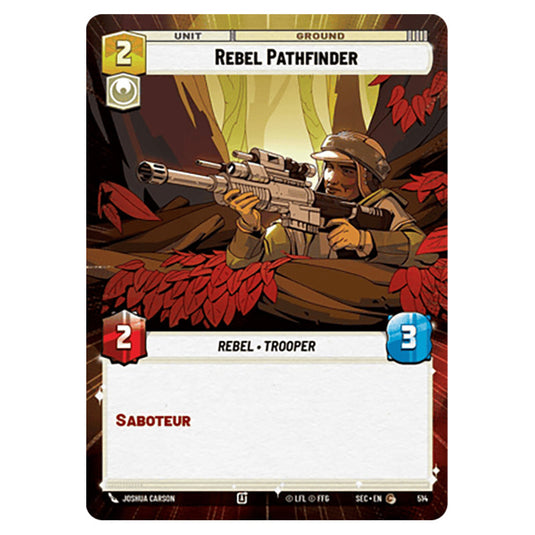 Rebel Pathfinder card from the Star Wars Unlimited Set Secrets of Power