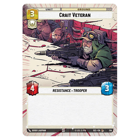 Crait Veteran card from the Star Wars Unlimited Set Secrets of Power