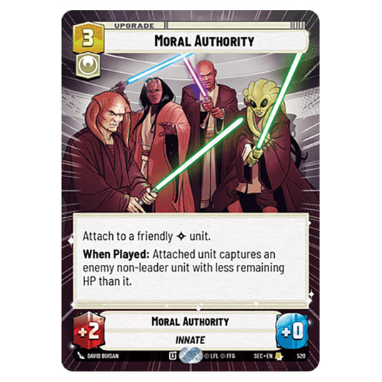 Moral Authority card from the Star Wars Unlimited Set Secrets of Power