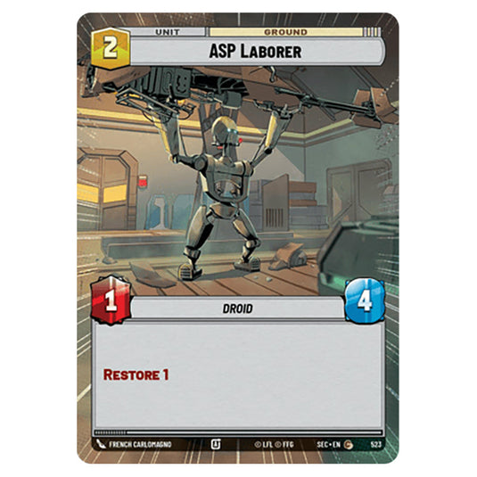 ASP Laborer card from the Star Wars Unlimited Set Secrets of Power