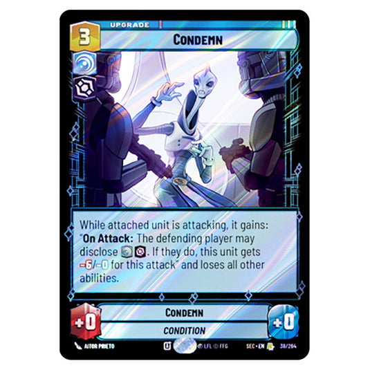 Condemn card from the Star Wars Unlimited Set Secrets of Power