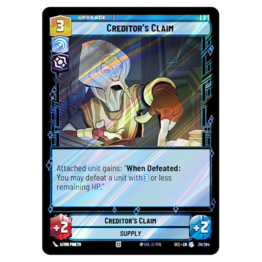 Creditor's Claim card from the Star Wars Unlimited Set Secrets of Power