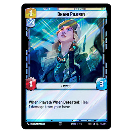 Dhani Pilgrim card from the Star Wars Unlimited Set Secrets of Power