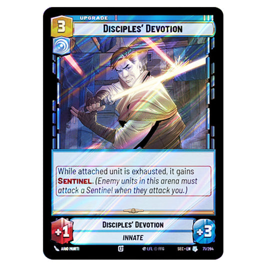 Disciples' Devotion card from the Star Wars Unlimited Set Secrets of Power