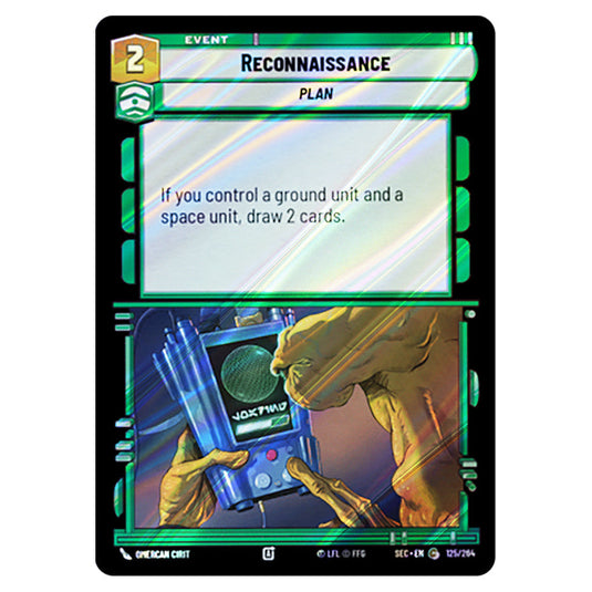Reconnaissance card from the Star Wars Unlimited Set Secrets of Power