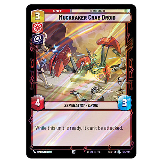 Muckraker Crab Droid card from the Star Wars Unlimited Set Secrets of Power