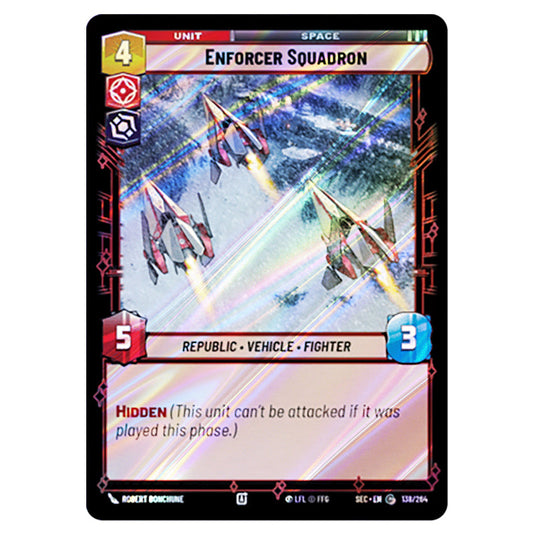 Enforcer Squadron card from the Star Wars Unlimited Set Secrets of Power