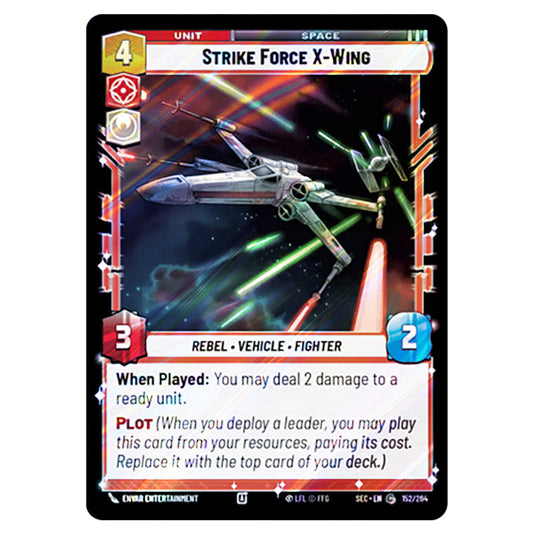Strike Force X-Wing card from the Star Wars Unlimited Set Secrets of Power