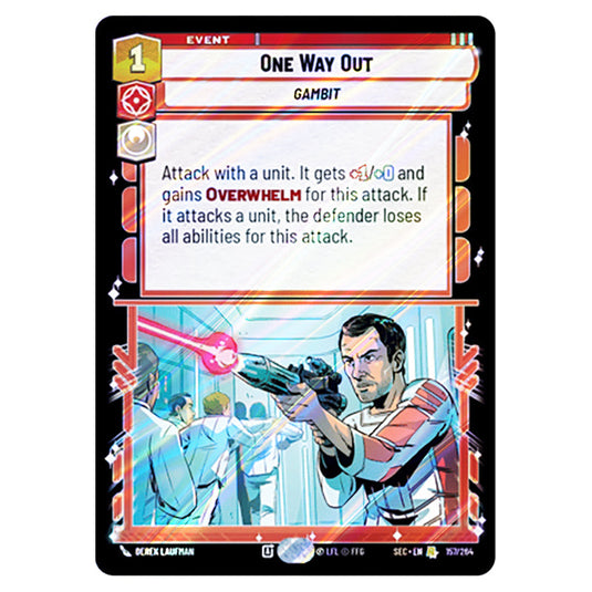 One Way Out card from the Star Wars Unlimited Set Secrets of Power