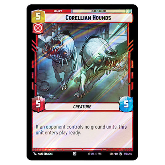 Corellian Hounds card from the Star Wars Unlimited Set Secrets of Power