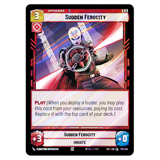 Sudden Ferocity card from the Star Wars Unlimited Set Secrets of Power