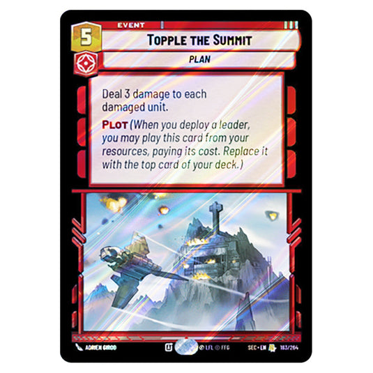Topple the Summit card from the Star Wars Unlimited Set Secrets of Power