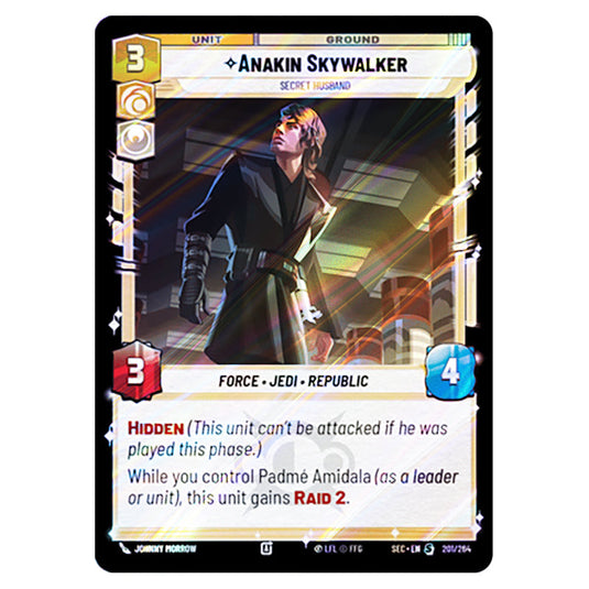 Anakin Skywalker Secret Husband card from the Star Wars Unlimited Set Secrets of Power