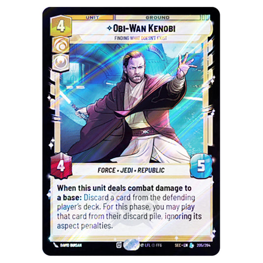 Obi-Wan Kenobi Finding What Doesn't Exist card from the Star Wars Unlimited Set Secrets of Power