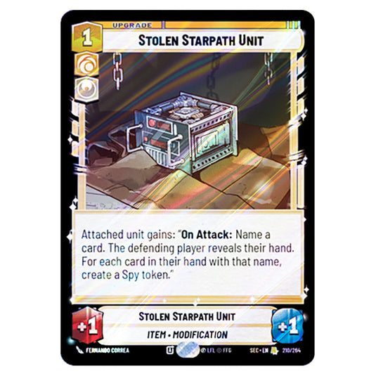 Stolen Starpath Unit card from the Star Wars Unlimited Set Secrets of Power