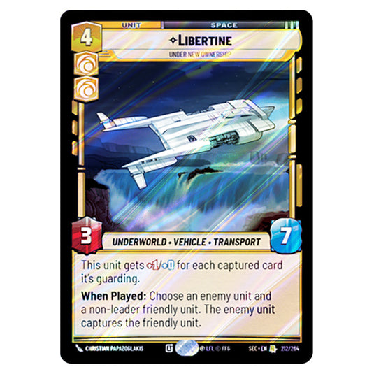 Libertine Under New Ownership card from the Star Wars Unlimited Set Secrets of Power