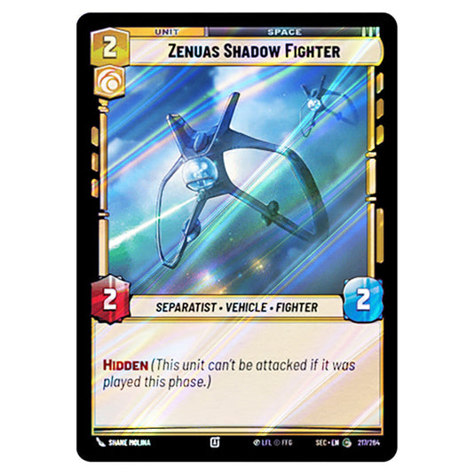 Zenuas Shadow Fighter card from the Star Wars Unlimited Set Secrets of Power
