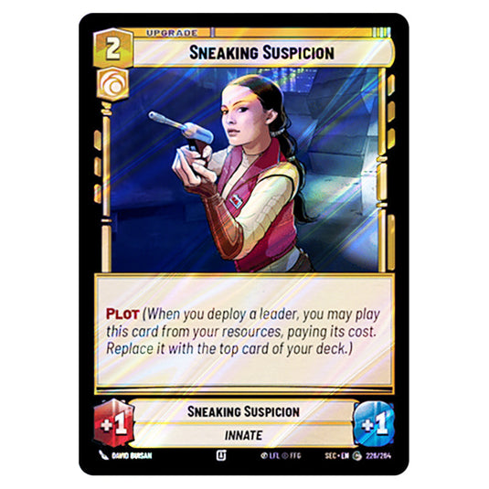 Sneaking Suspicion card from the Star Wars Unlimited Set Secrets of Power