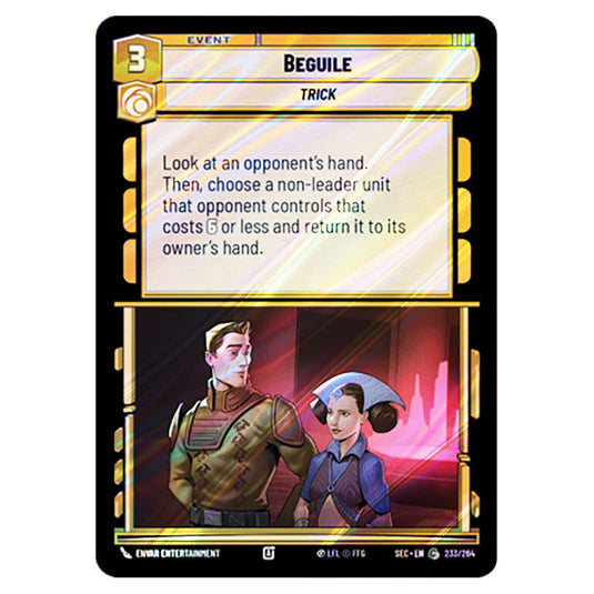 Beguile card from the Star Wars Unlimited Set Secrets of Power