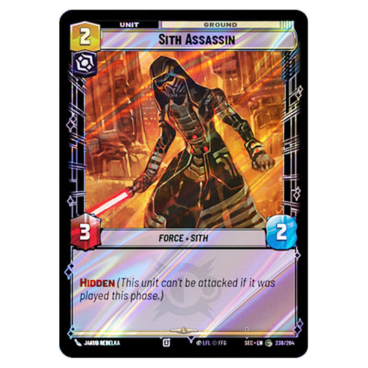 Sith Assassin card from the Star Wars Unlimited Set Secrets of Power