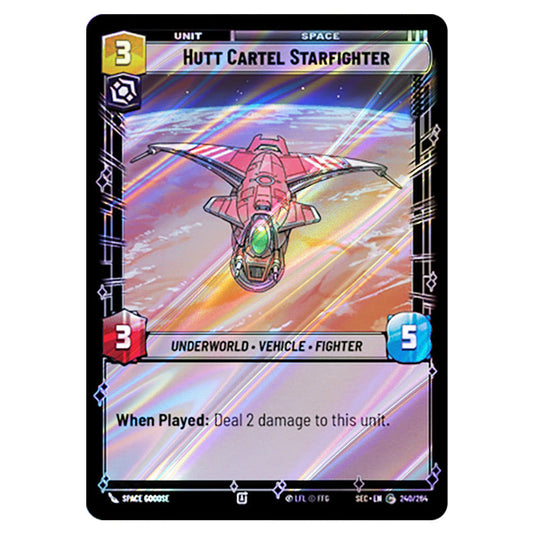 Hutt Cartel Starfighter card from the Star Wars Unlimited Set Secrets of Power