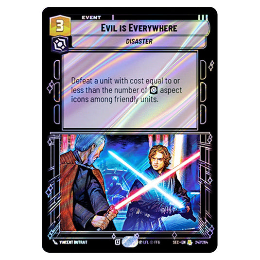 Evil is Everywhere card from the Star Wars Unlimited Set Secrets of Power