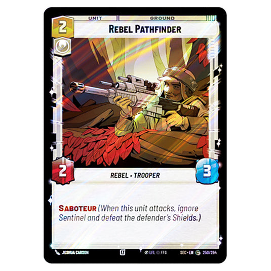 Rebel Pathfinder card from the Star Wars Unlimited Set Secrets of Power