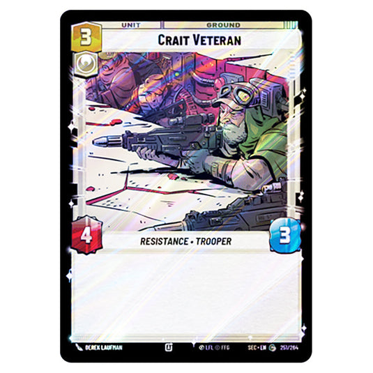 Crait Veteran card from the Star Wars Unlimited Set Secrets of Power