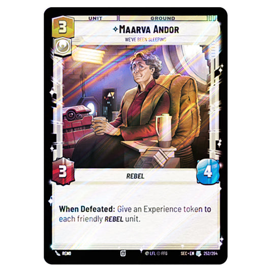 Maarva Andor We've Been Sleeping card from the Star Wars Unlimited Set Secrets of Power