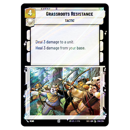 Grassroots Resistance card from the Star Wars Unlimited Set Secrets of Power