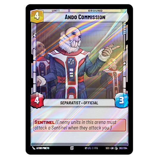 Ando Commission card from the Star Wars Unlimited Set Secrets of Power