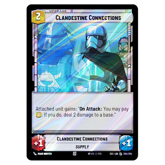 Clandestine Connections card from the Star Wars Unlimited Set Secrets of Power