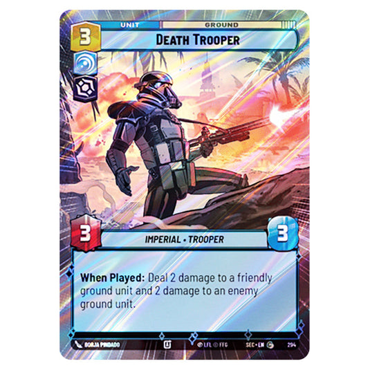 Death Trooper card from the Star Wars Unlimited Set Secrets of Power