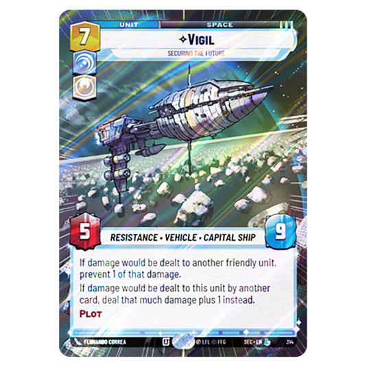 Vigil Securing the Future card from the Star Wars Unlimited Set Secrets of Power