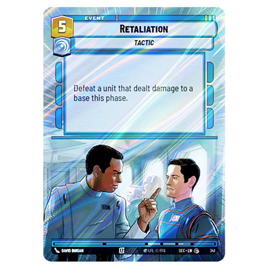 Retaliation card from the Star Wars Unlimited Set Secrets of Power