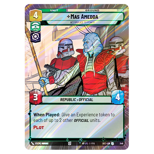 Mas Amedda Accomplice to Power card from the Star Wars Unlimited Set Secrets of Power