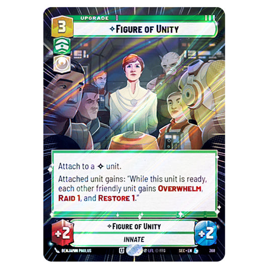 Figure of Unity card from the Star Wars Unlimited Set Secrets of Power