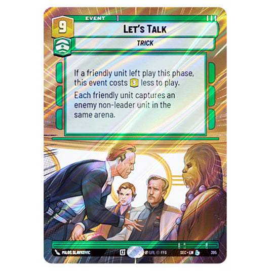 Let's Talk card from the Star Wars Unlimited Set Secrets of Power
