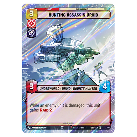 Hunting Assassin Droid card from the Star Wars Unlimited Set Secrets of Power