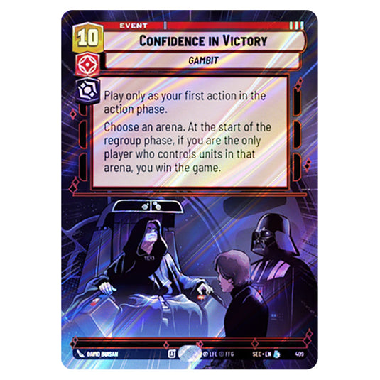 Confidence in Victory card from the Star Wars Unlimited Set Secrets of Power