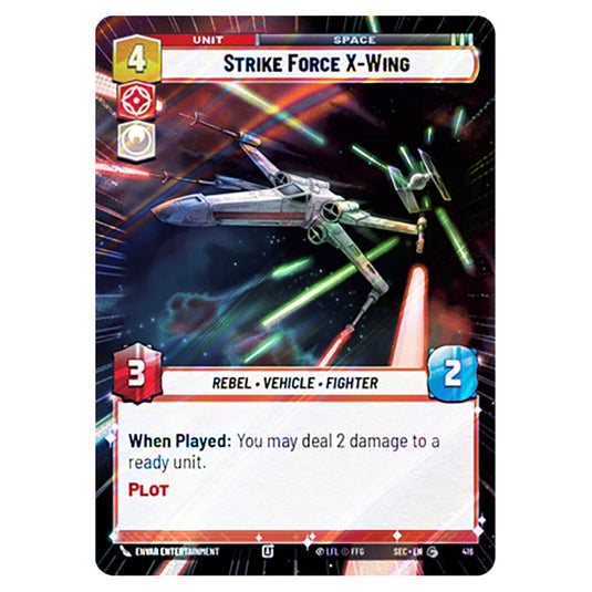 Strike Force X-Wing card from the Star Wars Unlimited Set Secrets of Power