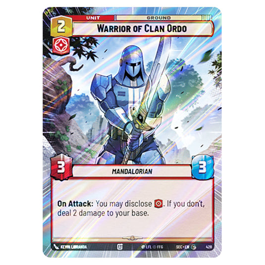 Warrior of Clan Ordo card from the Star Wars Unlimited Set Secrets of Power