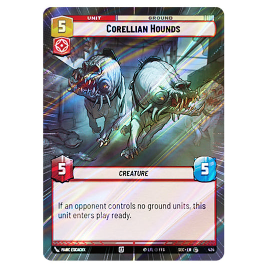 Corellian Hounds card from the Star Wars Unlimited Set Secrets of Power