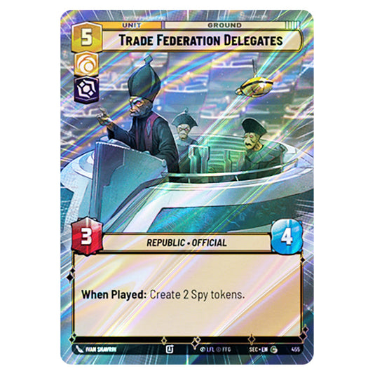 Trade Federation Delegates card from the Star Wars Unlimited Set Secrets of Power
