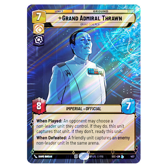 Grand Admiral Thrawn Grand Schemer card from the Star Wars Unlimited Set Secrets of Power