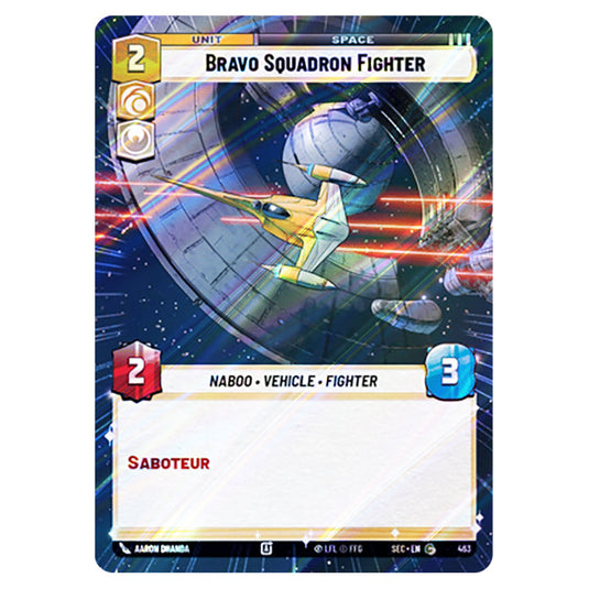 Bravo Squadron Fighter card from the Star Wars Unlimited Set Secrets of Power